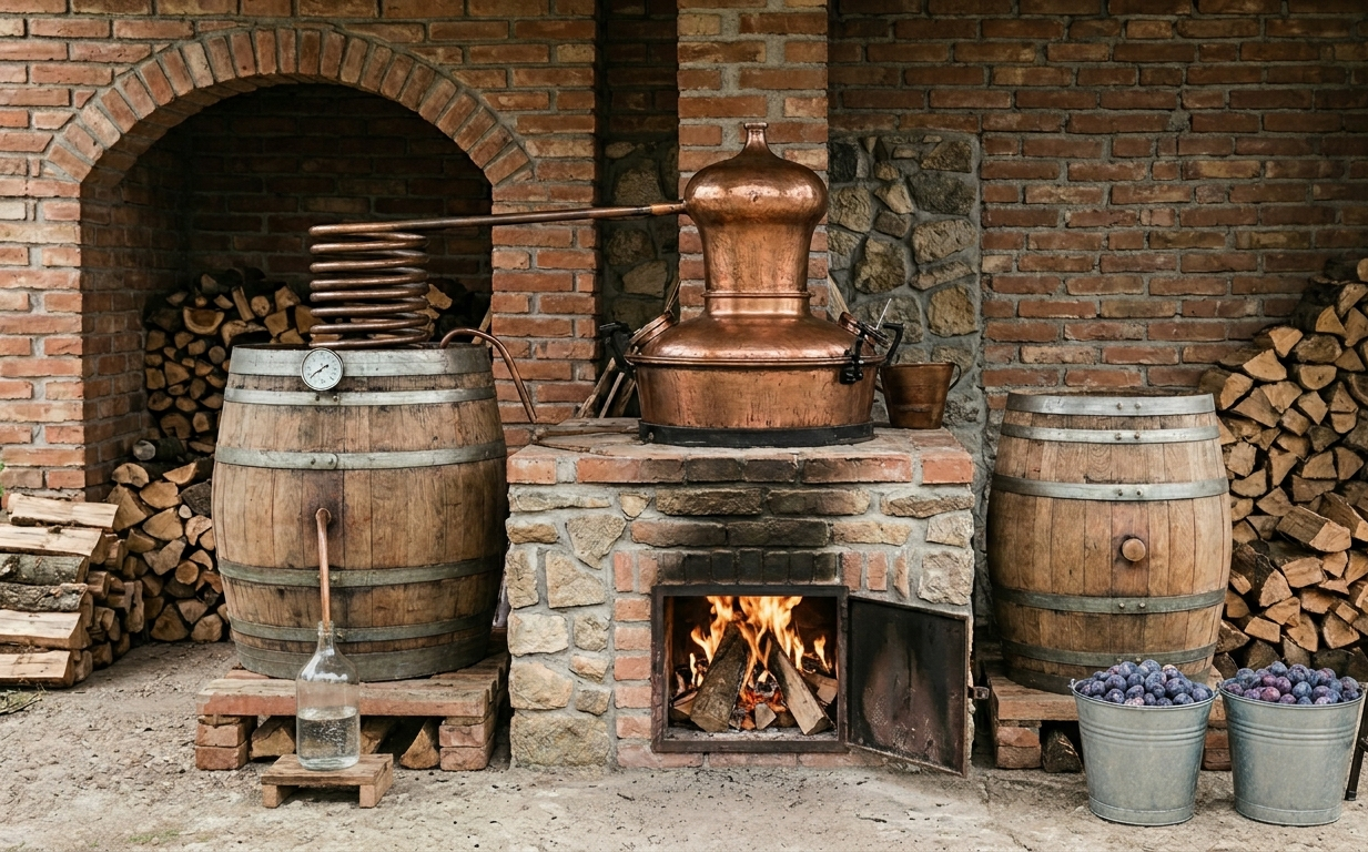 Home appliance expert Kazaan — copper still and plum buckets, origin of the name